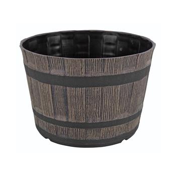 商品Mini Whiskey Barrel Plastic Planter Dark Oak 10 Inches图片