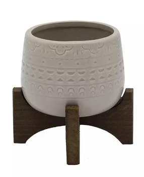 Flora Bunda | Mayan Ceramic Planter on Stand, 4.75",商家Macy's,价格¥247