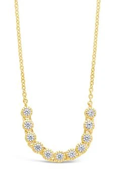 Sterling Forever | 14K Gold Plated Sterling Silver Mini Bezel Cubic Zirconia Necklace 4.5折, 独家减免邮费