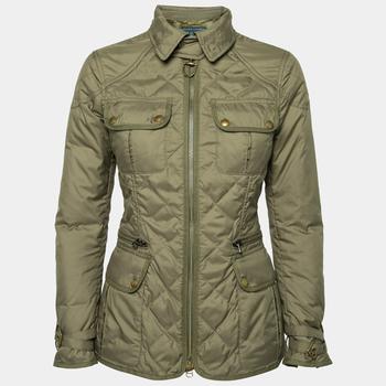 推荐Ralph Lauren Olive Green Synthetic Quilted Zip Front Jacket S商品