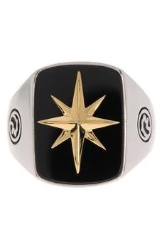 Effy | Sterling Silver & 18K Yellow Gold Star Onyx Ring,商家Nordstrom Rack,价格¥1118