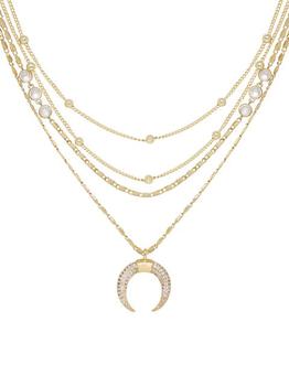 商品Ettika Jewelry | Layered 18K Gold-Plate & Crystal Crescent Horn Necklace,商家Saks Fifth Avenue,价格¥503图片