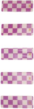商品Repose AMS | Five-Pack Kids Purple & White Squared Hair Clips,商家SSENSE,价格¥254图片