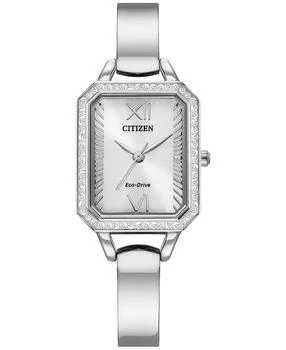 Citizen | Eco-Drive Women's Crystal Stainless Steel Bangle Bracelet Watch 23mm,商家Macy's,价格¥1826