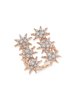 商品Bee Goddess | Star Light Venus 14K Rose Gold & 0.79 TCW Diamond Cuff Ring,商家Saks Fifth Avenue,价格¥48991图片