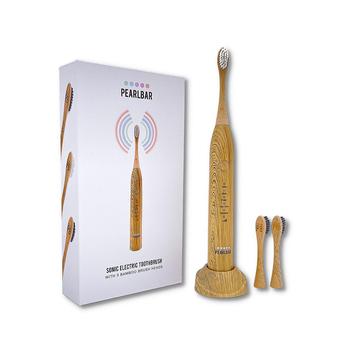 商品Sonic Electric Toothbrush with USB Charging Base, USB Cord and Biodegradable Bamboo Brush Heads, Set of 3图片