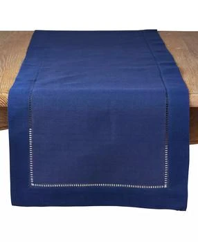 Saro Lifestyle | Classic Hemstitch Border Table Runner, 16" x 72",商家Macy's,价格¥112