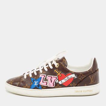lv低帮鞋, [二手商品] Louis Vuitton | Louis Vuitton Brown Monogram Canvas  Frontrow Low Top Sneakers Size 38商品图片 8.7折, 满1件减$100, 满减