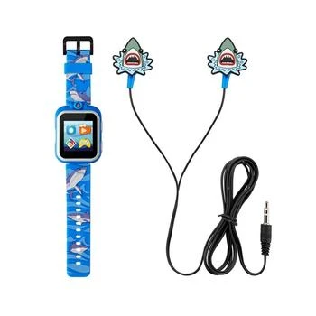 Playzoom | Kid's Blue Shark Silicone Strap Touchscreen Smart Watch 42mm with Earbuds Gift Set,商家Macy's,价格¥484
