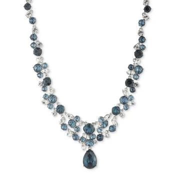 Givenchy | Silver-Tone Denim Crystal Bib Necklace, 16" + 3" extender 独家减免邮费