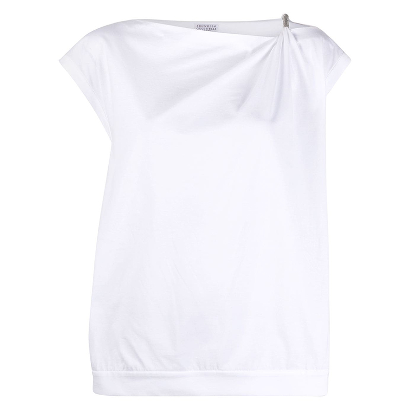 推荐BRUNELLO CUCINELLI 女士白色棉质短袖T恤 MH827SC489-C159商品
