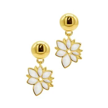 ADORNIA | White Mother of Pearl Flower Drop Earrings gold,商家Premium Outlets,价格¥346