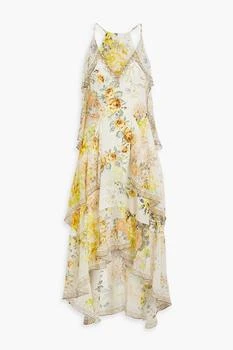 推荐Embellished floral-print silk-georgette dress商品