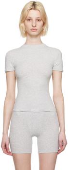 SKIMS | Gray Cotton Jersey T-Shirt商品图片,独家减免邮费
