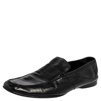 zegna鞋, [二手商品] Zegna | Ermenegildo Zegna Black Leather Slip On  Loafers Size 43.5商品图片 5.8折