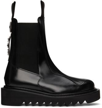 Toga Pulla | Black Leather Thick Sole Chelsea Boots商品图片,独家减免邮费