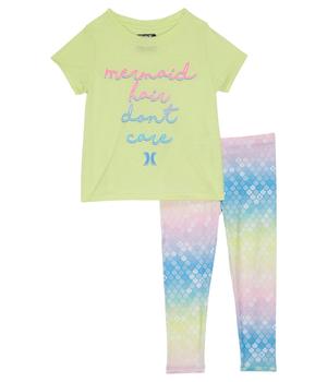 Hurley | Ruffle Sleeve Top and Leggings Two-Piece Set (Little Kids)商品图片,5.8折