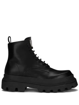 推荐DOLCE & GABBANA - Leather Laced Up Boots商品