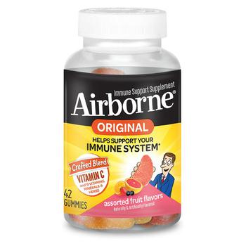 Airborne | Gummies with Vitamin C, Minerals & Herbs Immune Support Assorted Fruit商品图片,第2件5折, 满$40享8.5折, 满折, 满免