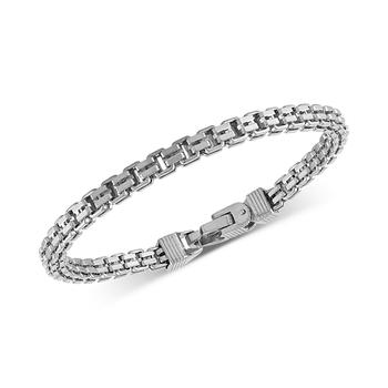 推荐Double Box Link Bracelet in Sterling Silver, Created for Macy's商品