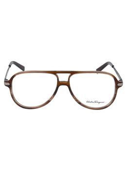 Salvatore Ferragamo | Salvatore Ferragamo Eyewear Aviator Frame Glasses商品图片,6.7折