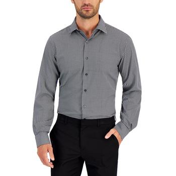 Alfani | Men's Slim Fit 4-Way Stretch Houndstooth Dress Shirt, Created for Macy's商品图片,额外7折, 额外七折