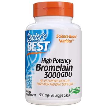 Doctors Best Vitamins | Doctors Best High Potency Bromelain 3000GDU 500 mg Vegetarian Capsules, 90 Ea商品图片,