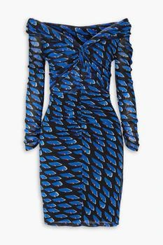 Diane von Furstenberg | Ganesa off-the-shoulder printed stretch-mesh mini dress,商家THE OUTNET US,价格¥426