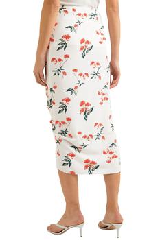 推荐Sisilia ruched floral-print crepe de chine midi skirt商品