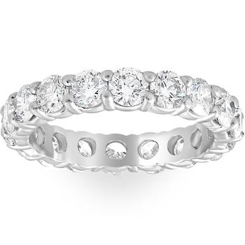 推荐950 Platinum 2ct Diamond Eternity Wedding Ring Lab Grown Band商品