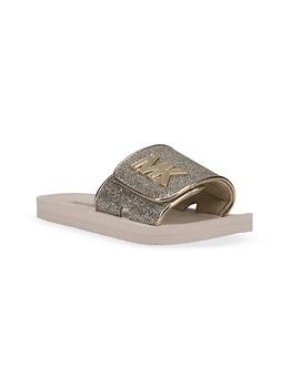 商品Michael Kors | Little Girl's Vanilla Metallic Logo Slides,商家Saks Fifth Avenue,价格¥251图片