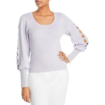 推荐T Tahari Womens Cut-Out Ribbed Knit Pullover Sweater商品