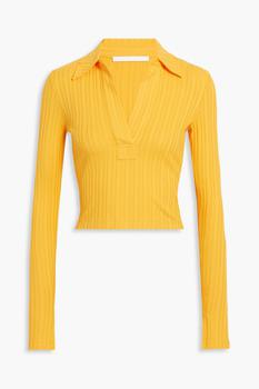 商品Helmut Lang | Cropped ribbed cotton-jersey top,商家THE OUTNET US,价格¥501图片