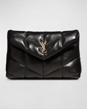 商品Yves Saint Laurent | Puffer Small YSL Quilted Pouch Clutch Bag,商家Neiman Marcus,价格¥7322图片