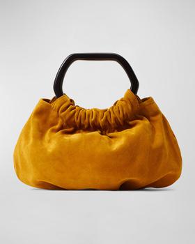 Staud | Camille Ruched Suede Top-Handle Bag商品图片,