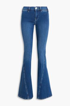 FRAME | Faded high-rise flared jeans商品图片,3.9折