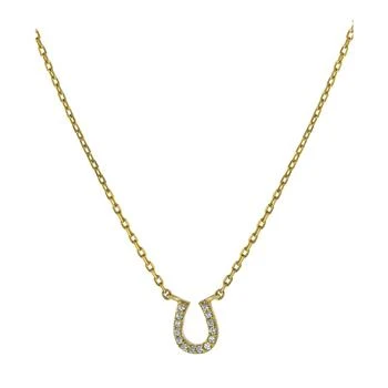 Giani Bernini | Cubic Zirconia Horseshoe Pendant Necklace in 18k Gold-Plated Sterling Silver, 16" + 2" extender, Created for Macy's,商家Macy's,价格¥143