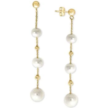 Effy | EFFY® Cultured Freshwater Pearl (5-8mm) Linear Drop Earrings in 14k Gold 4.5折×额外8折, 独家减免邮费, 额外八折