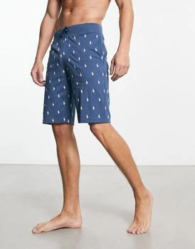 推荐Polo Ralph Lauren loungewear jogger in navy with all over pony logo商品