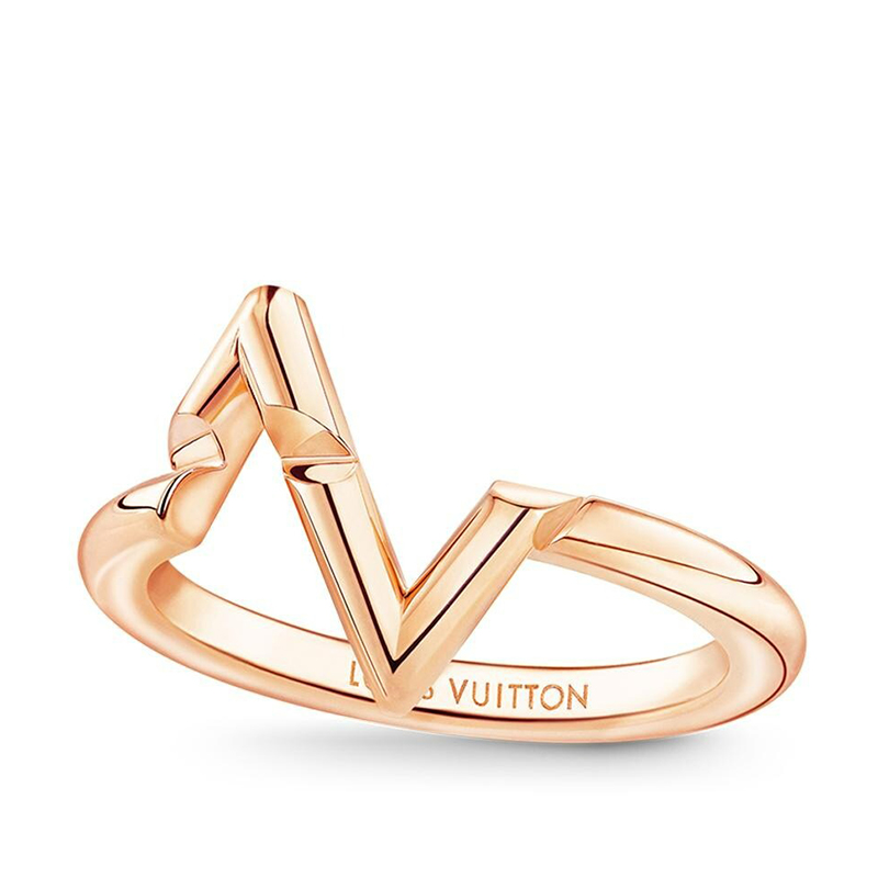 商品预售十天 Louis Vuitton/路易威登 22春夏新款Volt系列 18K金玫瑰金徽标字母组合造型戒指Q9Q30E图片