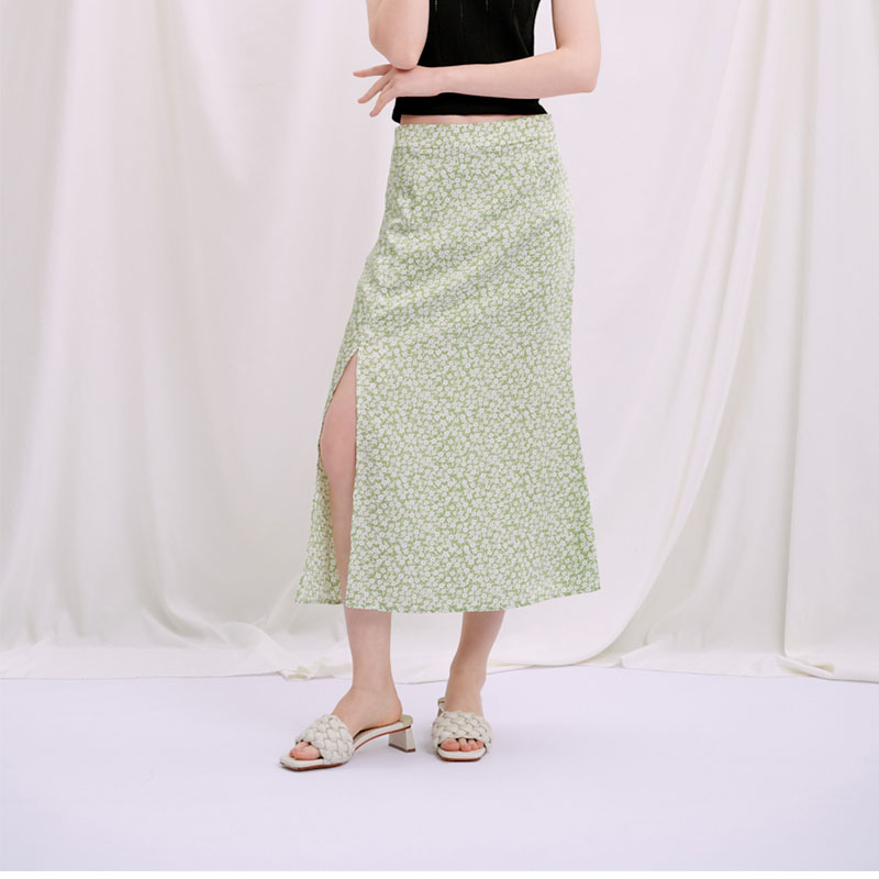商品Annabell 半裙 - 薄荷绿印花  | Annabell Skirt - Mint Floral图片