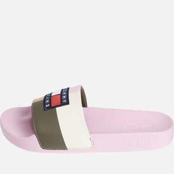 推荐Tommy Jeans Women's Flag Corduroy Pool Slide Sandals - Matte Pink商品