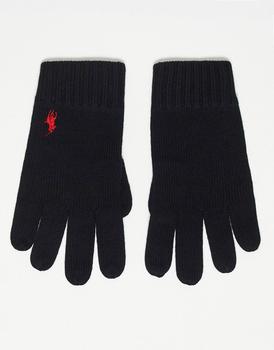 Polo Ralph Lauren merino wool gloves in black with logo product img