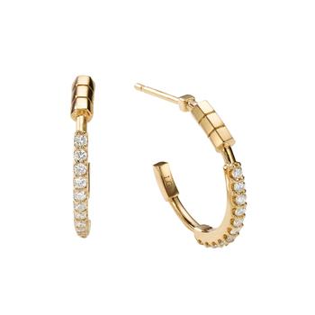 商品Âme Totem 18K Yellow Gold, Lab-Grown Diamond 0.34ct. tw. Small Hoop Earrings图片