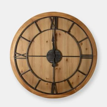 Hill Interiors | Hill Interiors Williston Wooden Wall Clock (Brown/Black) (90cm x 5cm x 90cm),商家Verishop,价格¥1726