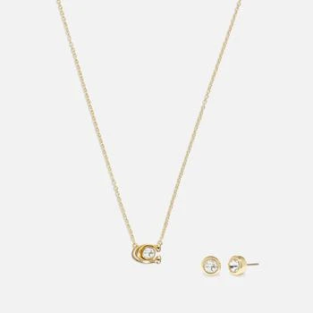 Coach | Coach Signature Gold-Tone Necklace and Earrings Set 