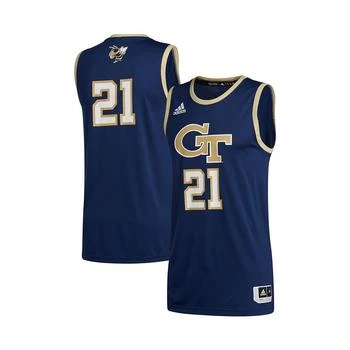 推荐Men's Number 21 Navy Georgia Tech Yellow Jackets Swingman Basketball Jersey商品