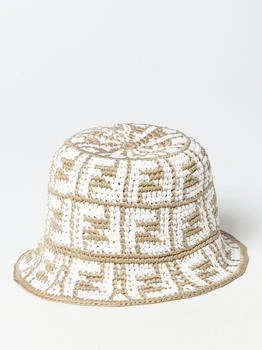 推荐Fendi raffia and cotton hat with all-over monogram商品