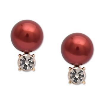 Charter Club | Gold-Tone Crystal & Colored Imitation Pearl Stud Earrings, Created for Macy's商品图片,3折