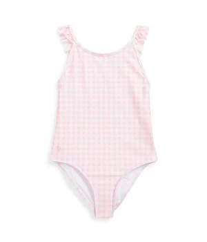 Ralph Lauren | Gingham Ruffled One-Piece Swimsuit (Little Kids) 7.4折, 独家减免邮费